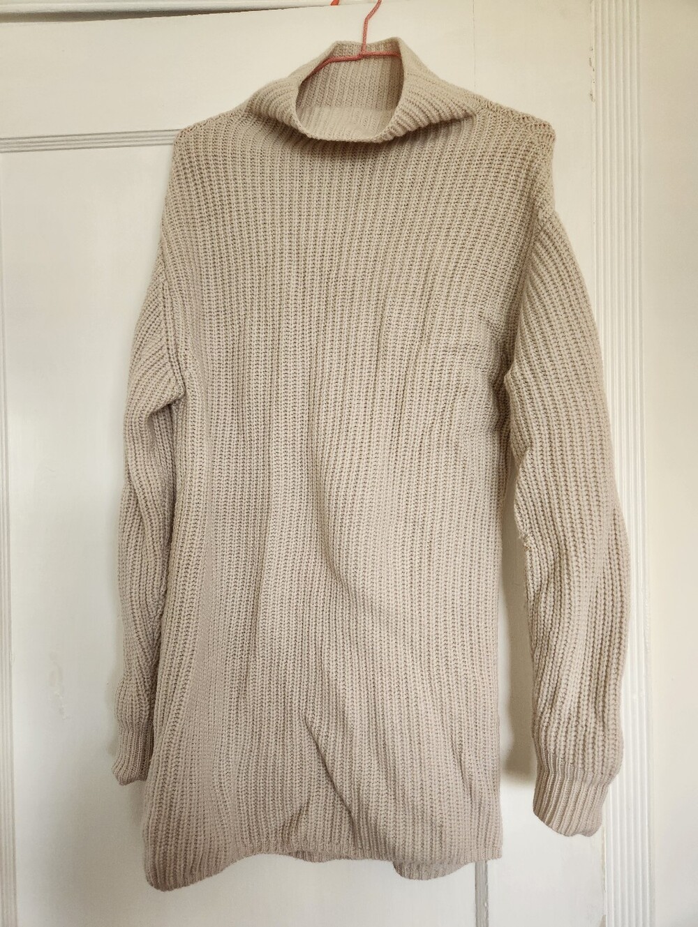 Aritizia Wilfred 100% merino wool beige turtleneck sweater dress, size XXS